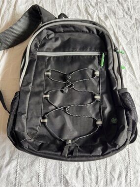 HP Black Backpack with Green Accents. Padded Protection for Your Laptop or IPad